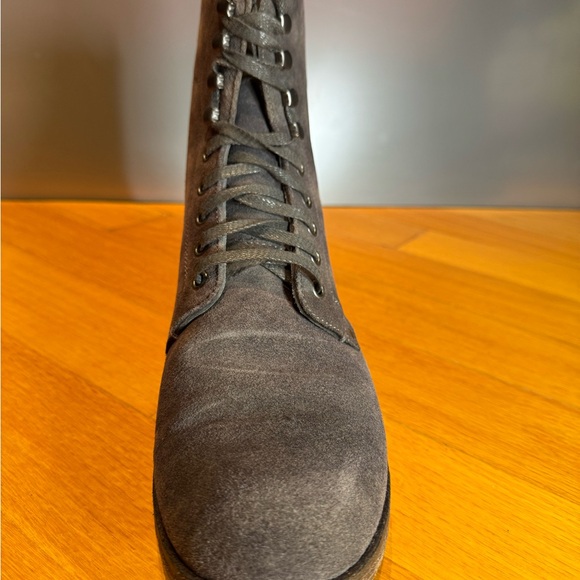 John Varvatos Charcoal Lace-Up Boots